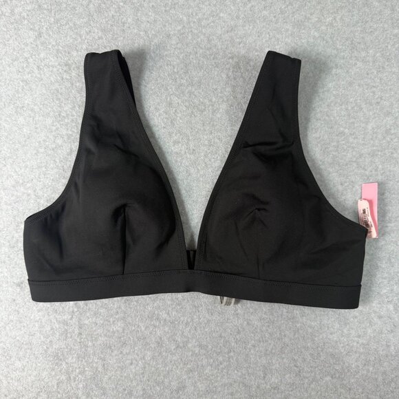 Victorias Secret Swim Black Bikini Top Size XL Adjustable Back Closure Sleek VS - Picture 1 of 5